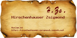 Hirschenhauser Zsigmond névjegykártya